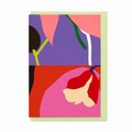 Diptych No. 5 card featuring a colourful abstract botanical design, shown with a pale green envelope.