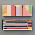 Casa Pencil Set with six graphite pencils and geometric patterned presentation box