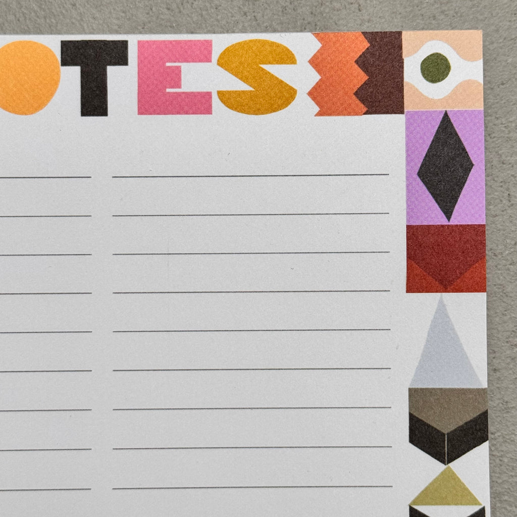 Close-up of the Border A5 Notepad design