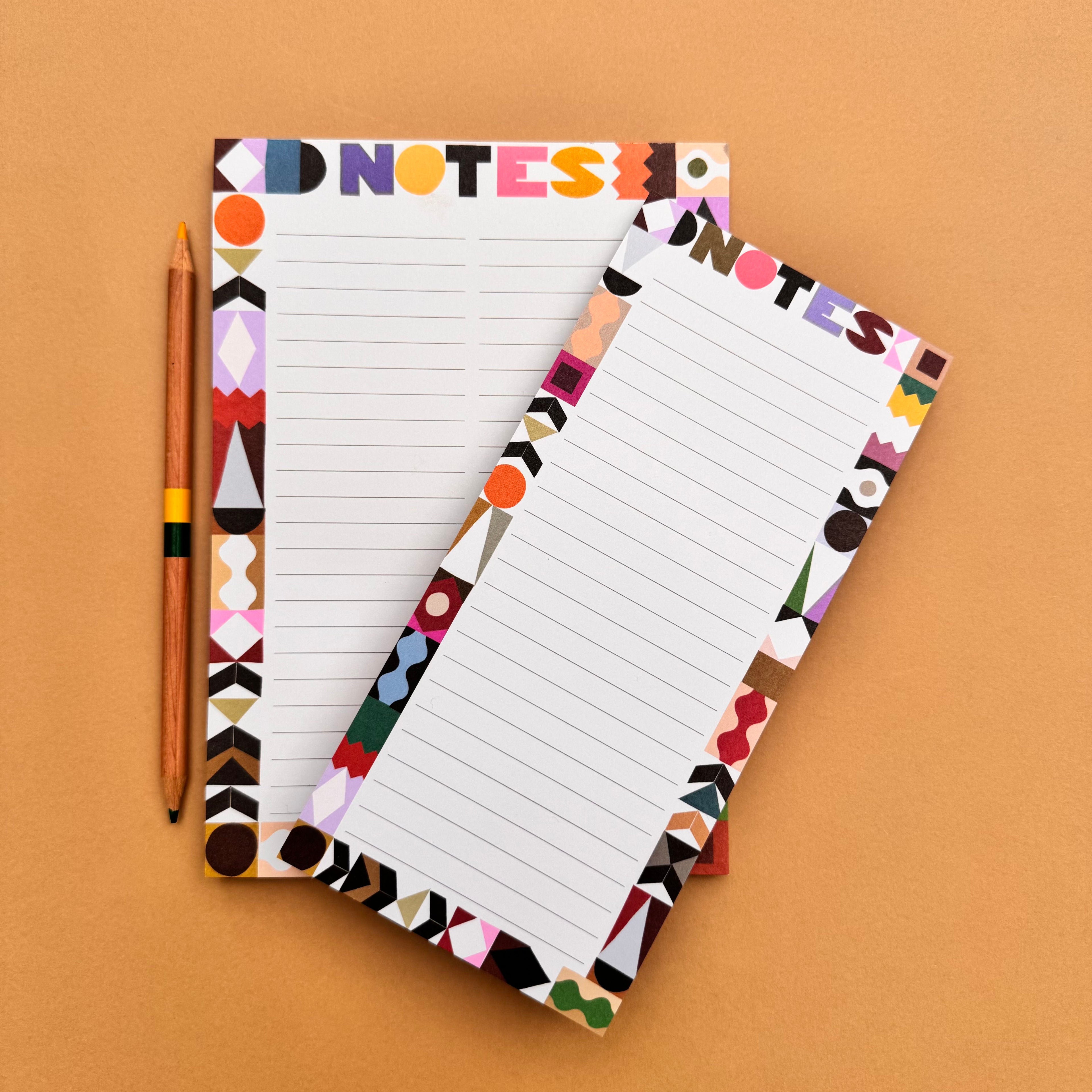 Border DL To Do List with matching A5 Notepad and coloured pencil