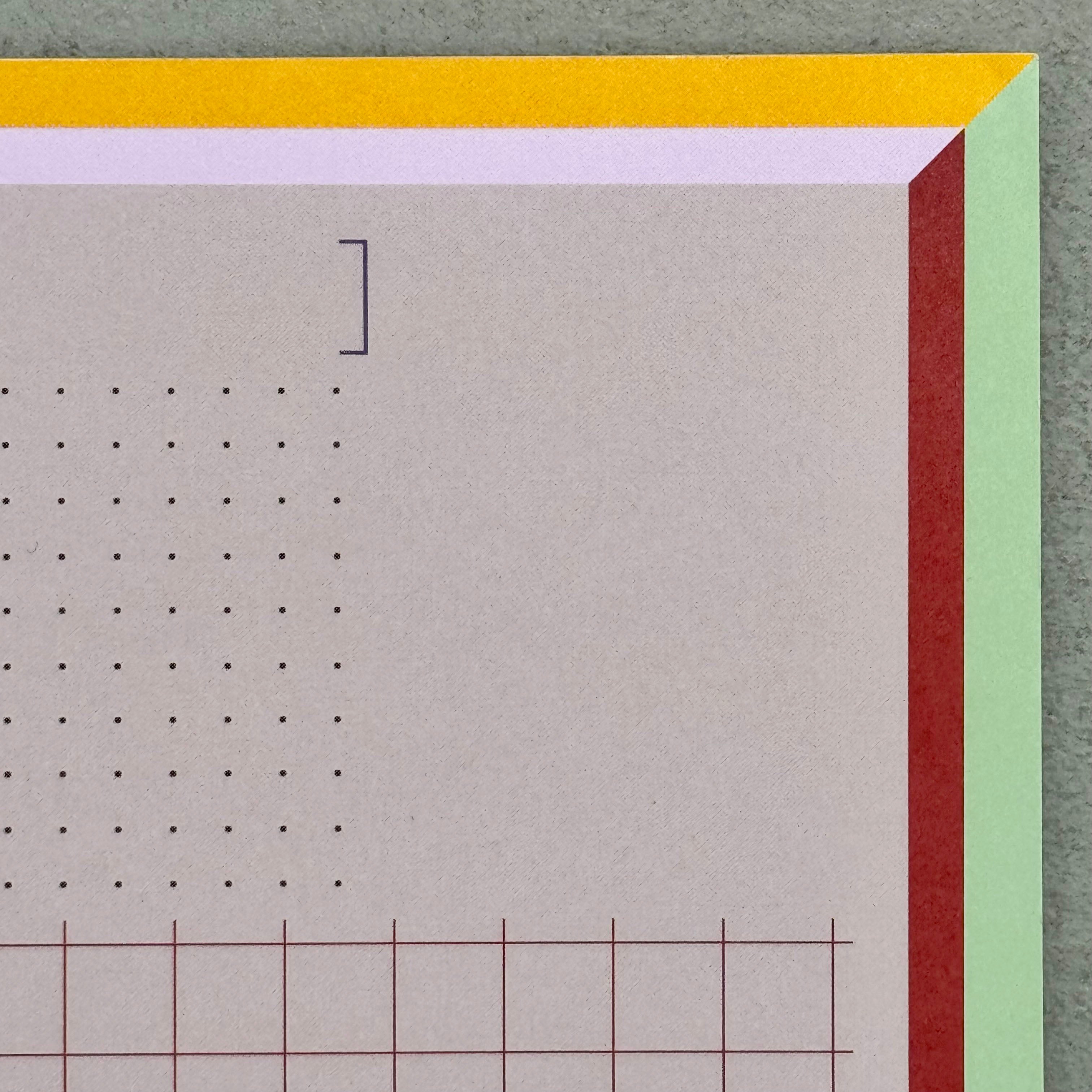 Close-up of the Frame A5 Notepad design