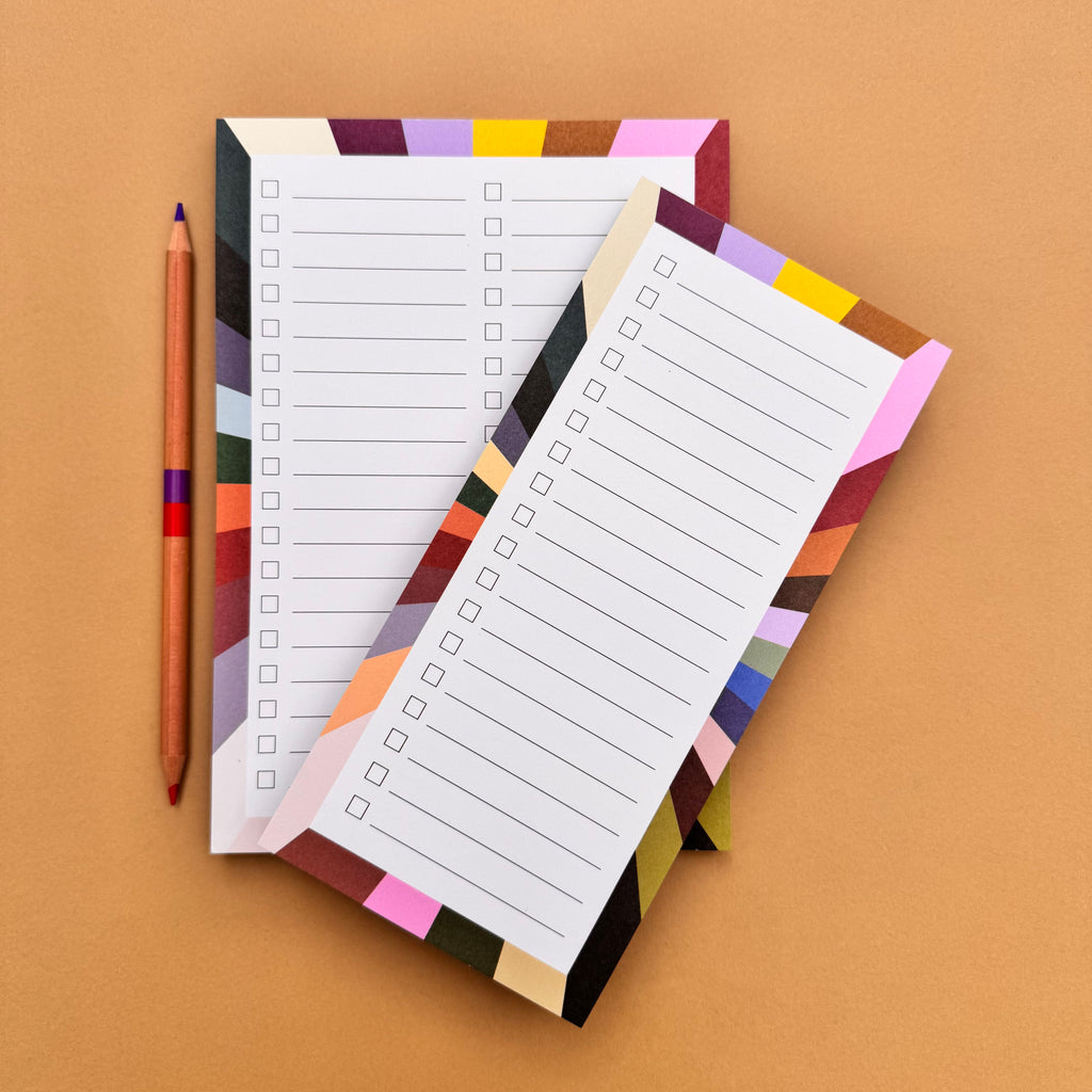 Radar A5 Notepad and Radar DL To Do List with coloured pencil
