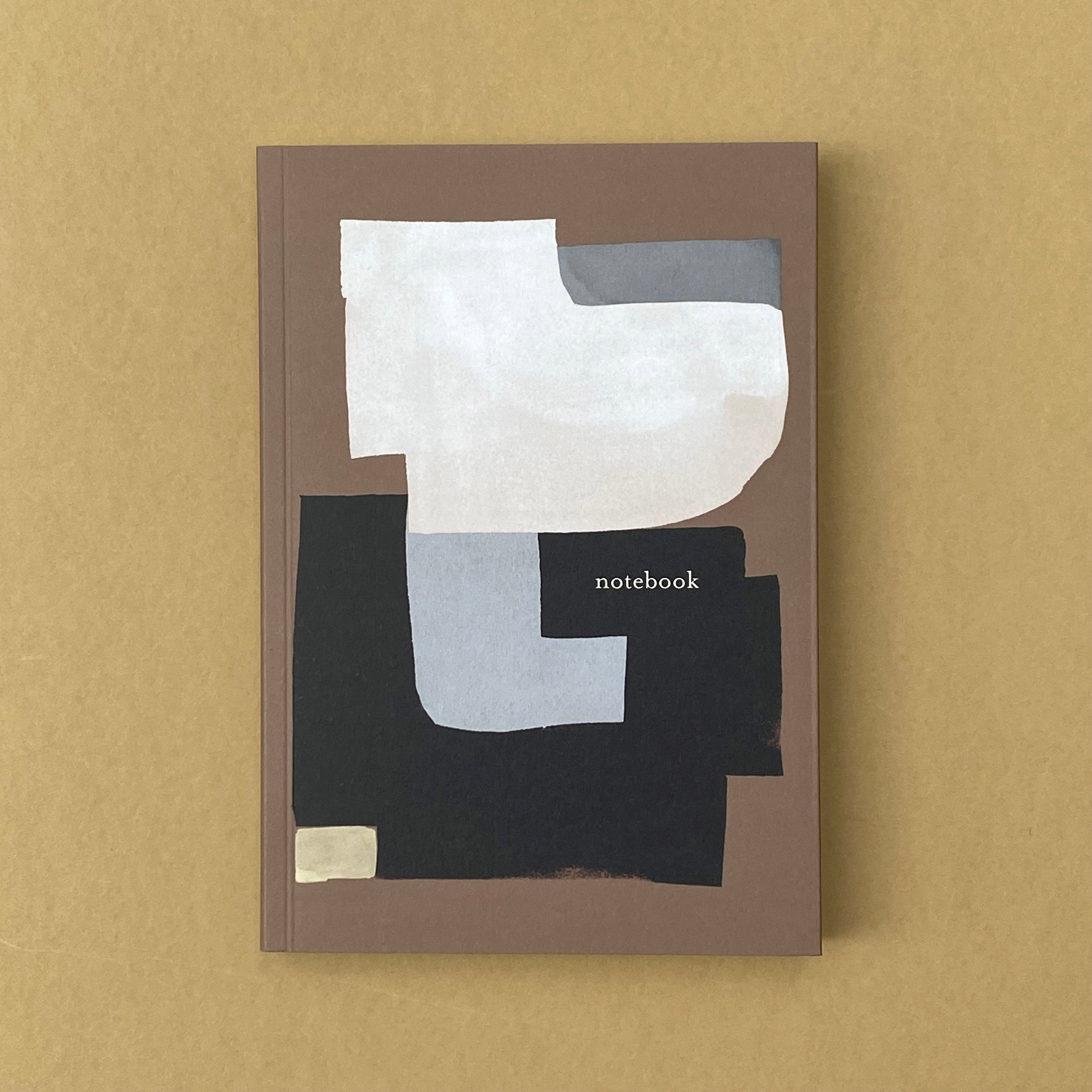 Rollright premium notebook with brown abstract painted cover design