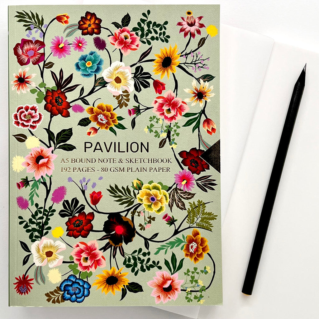 Tree of Life A5 notebook with colourful floral cover