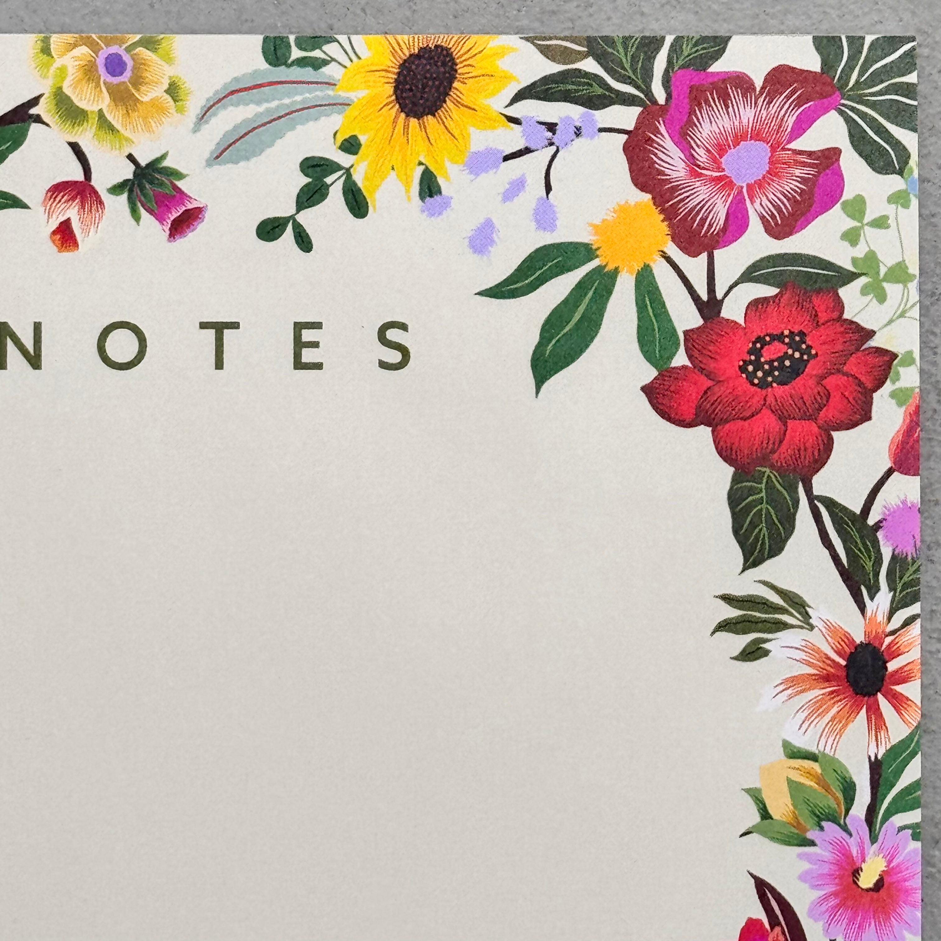 Close-up of the Tree of Life A5 Notepad floral border