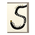 Front view of You’re Something Special card by PAVILION with graphic black lettering, gold foil details and grey envelope